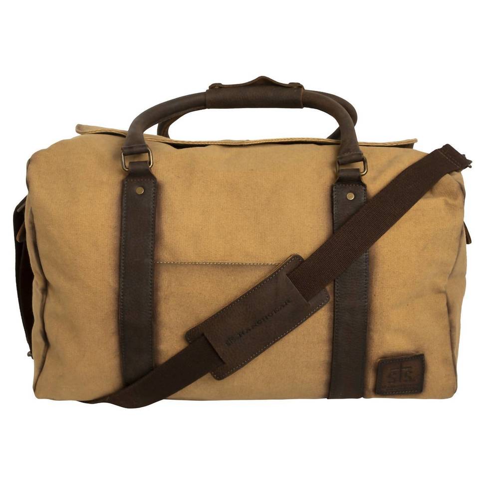 NEW STS RANCHWEAR men's buffalo creek small duffle bag in tan